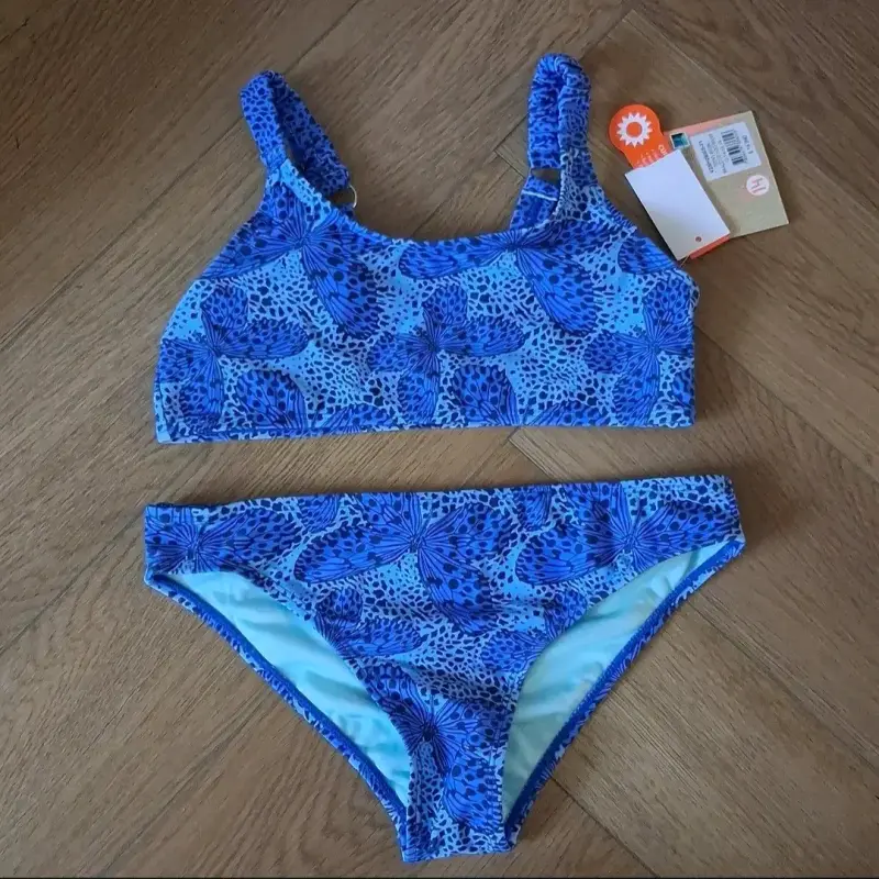 Bikini estampado azul nuevo talla 14