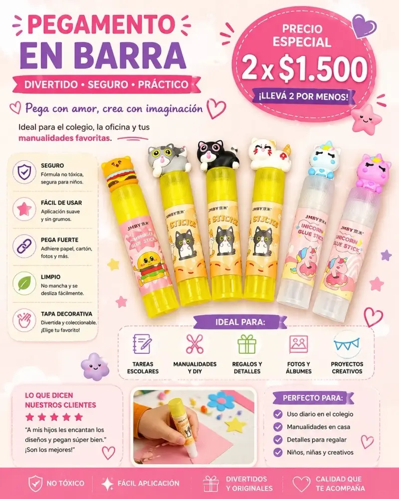 Pegamento en barra divertido