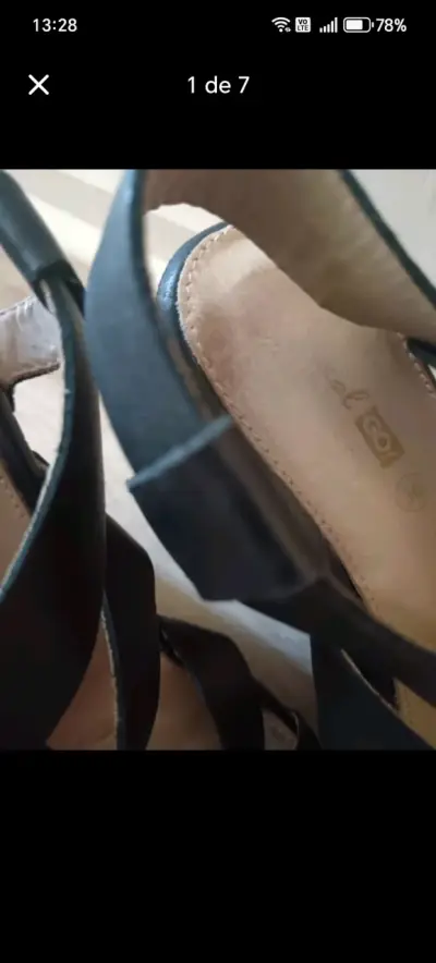 Sandalias cuero Gacel de plataforma negras - miniatura 3