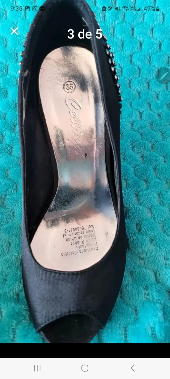 Tacones Petit. Negros fiesta. Simil gamuza - 3