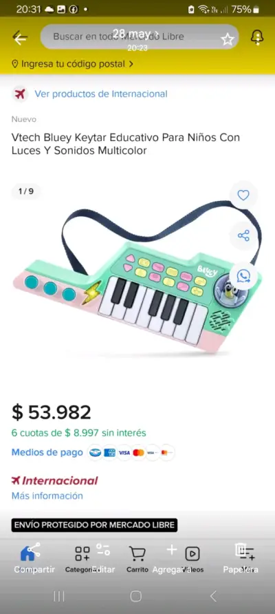 Teclado infantil Vtech Bluey multicolor - miniatura 1