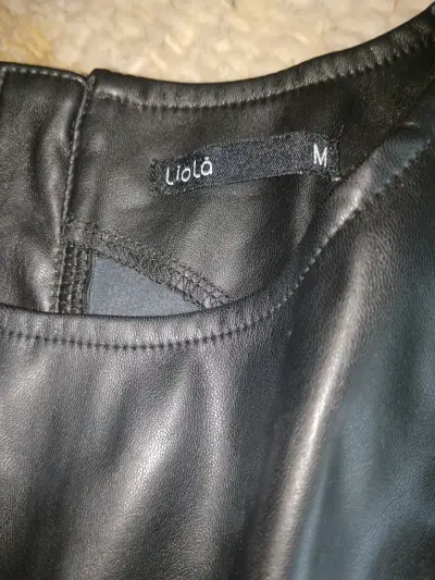 Vestido Liolá cuerina negro con cierre - miniatura 3