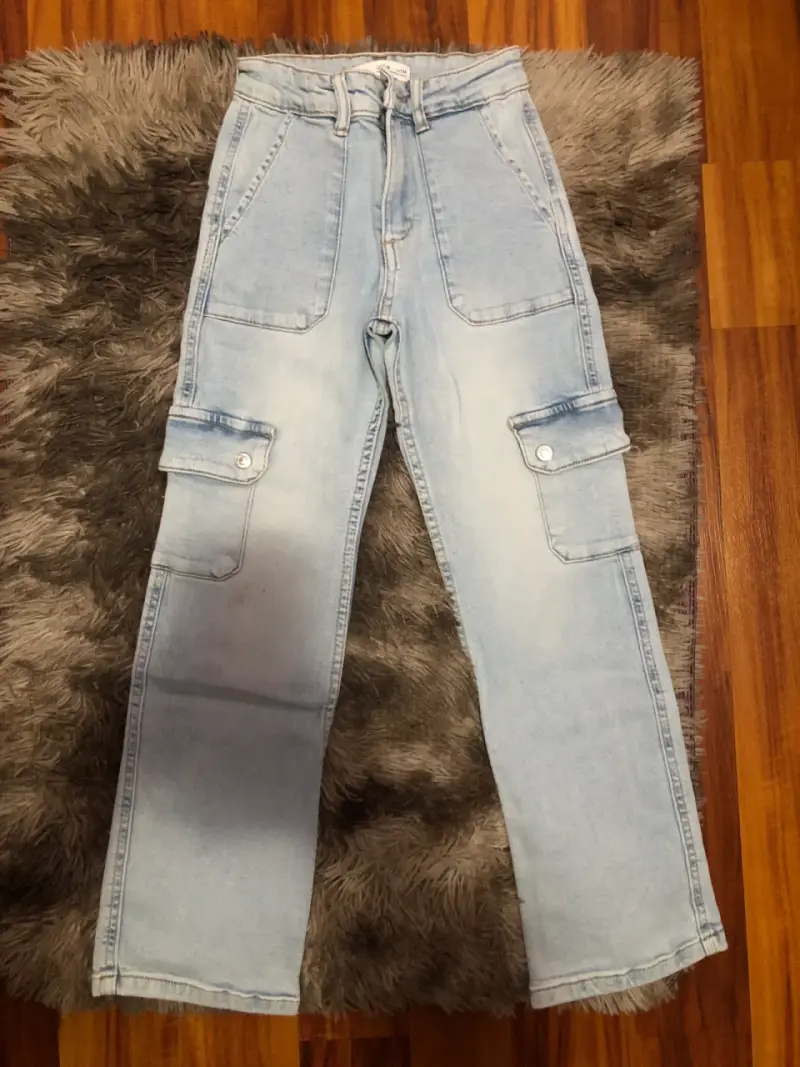 Jeans cargo azul claro - 4