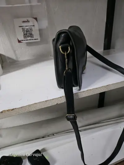 Cartera vintage coach negra de cuero - miniatura 1