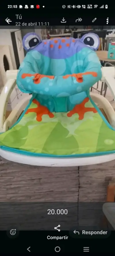 Silla infantil de rana - miniatura 1