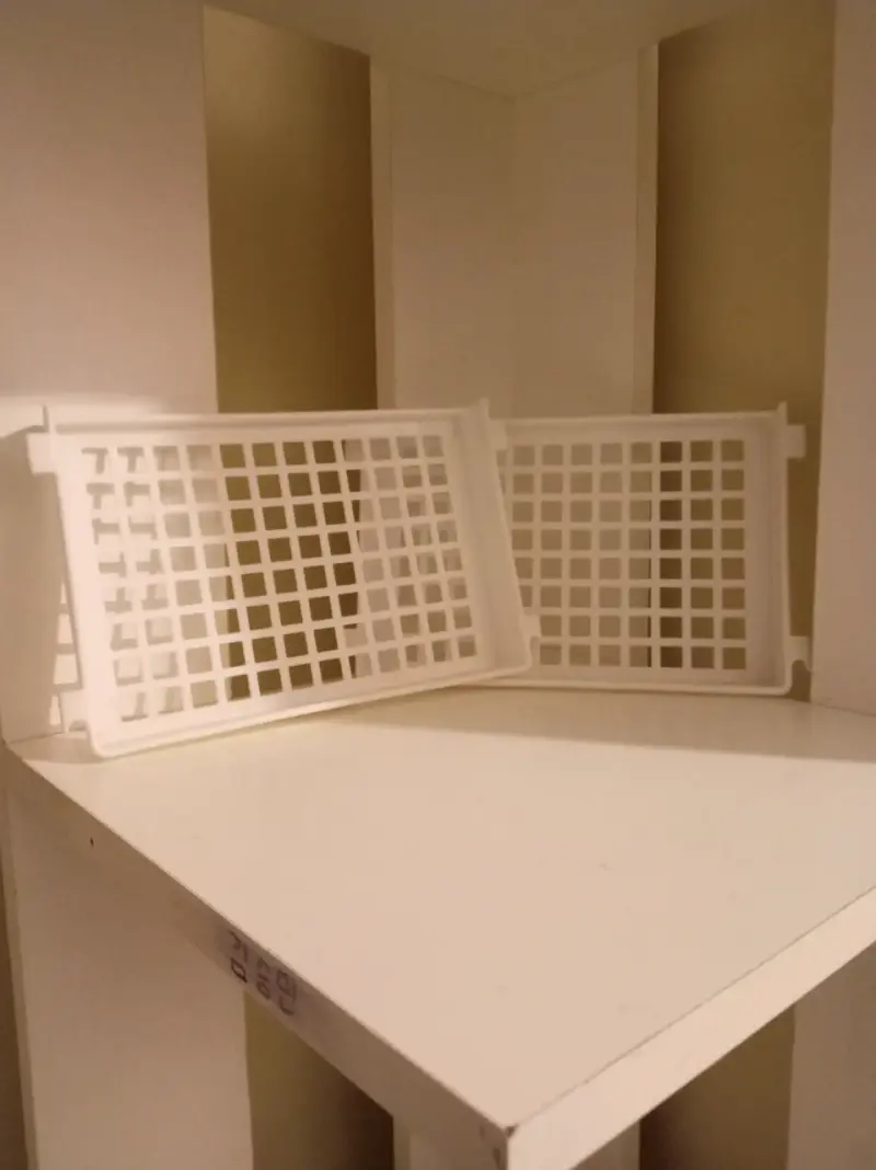 Estante plástico blanco de dos niveles desmontable - 4