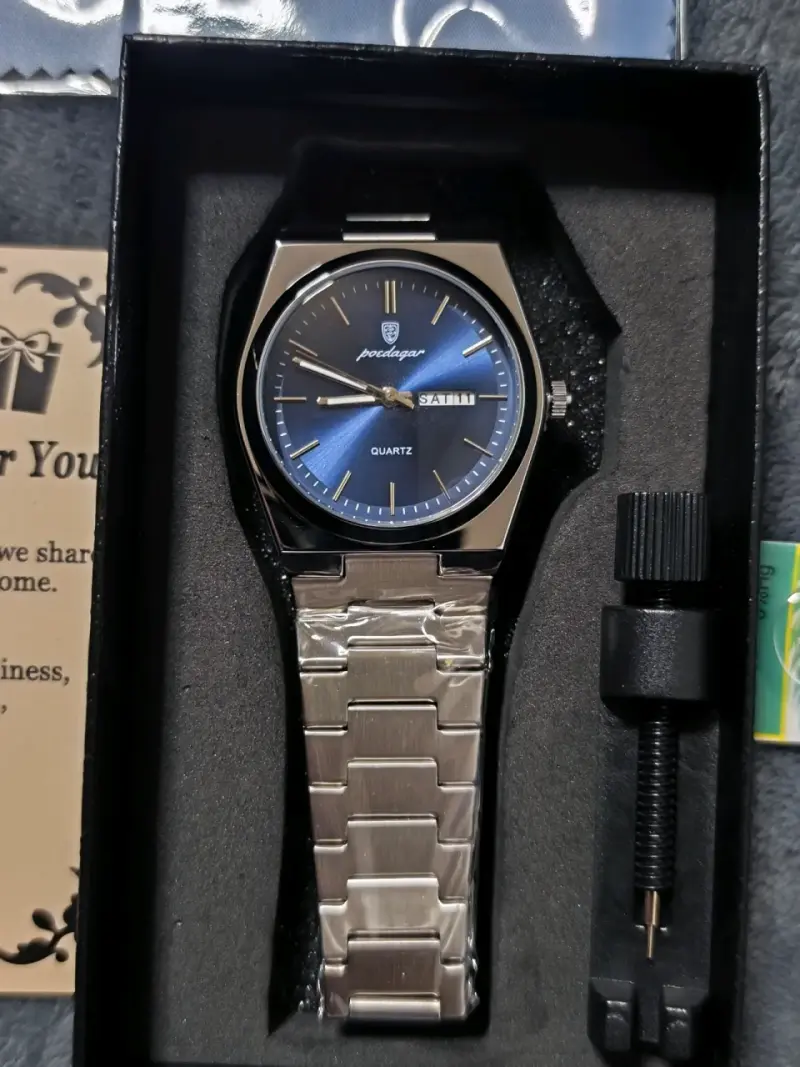 Reloj de pulsera ,azul, plateado,.dorado - 1