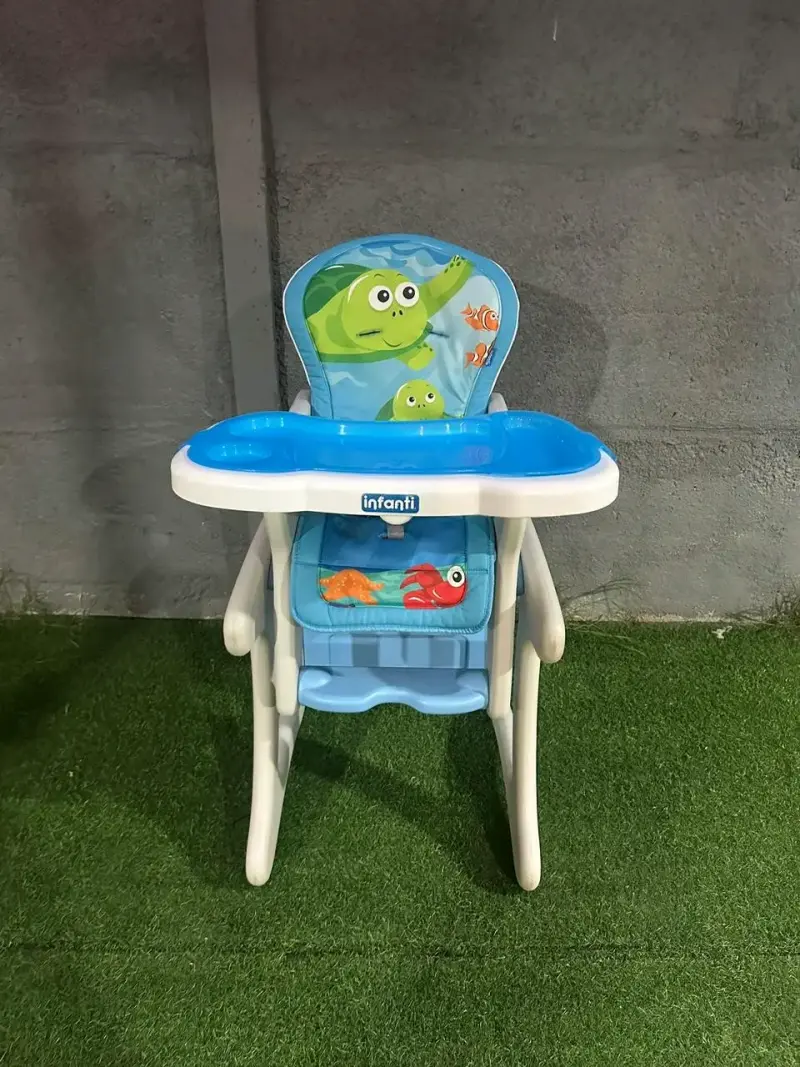Silla de comer infantil azul - 1