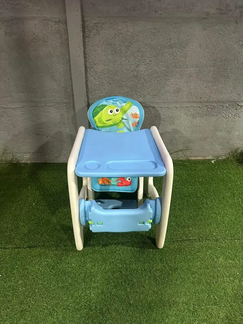 Silla de comer infantil azul - 2