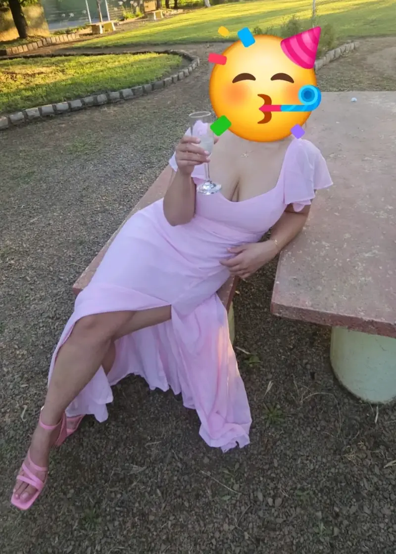 Vestido largo rosa elegante - 1
