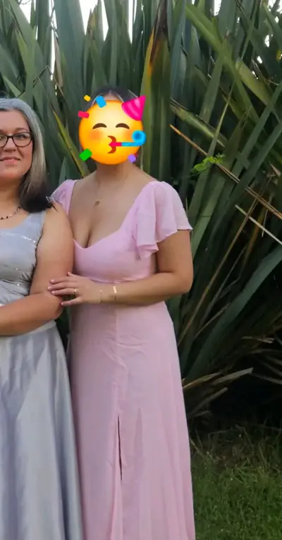Vestido largo rosa elegante - miniatura 3