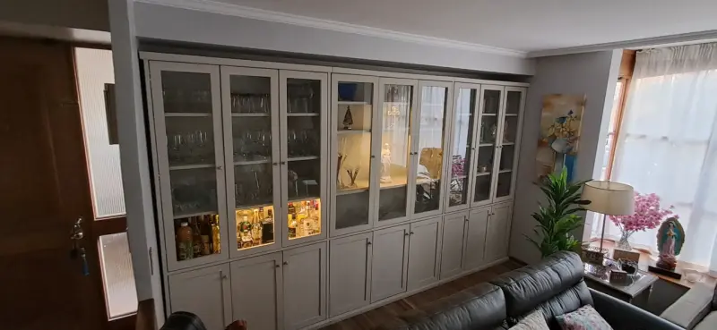 Vitrina de madera con puertas - 1