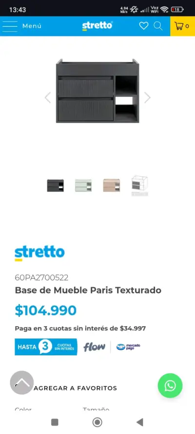 Mueble lavamanos Paris 70x46 gris oscuro - miniatura 5