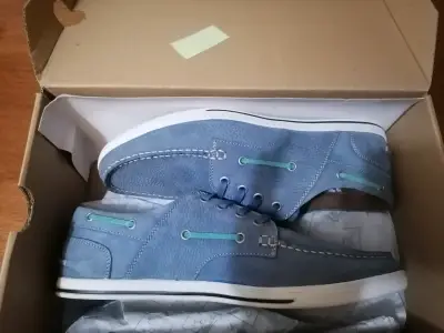 Zapatos de cuero azul casuales - miniatura 2