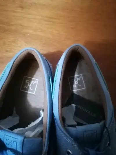 Zapatos de cuero azul casuales - miniatura 4