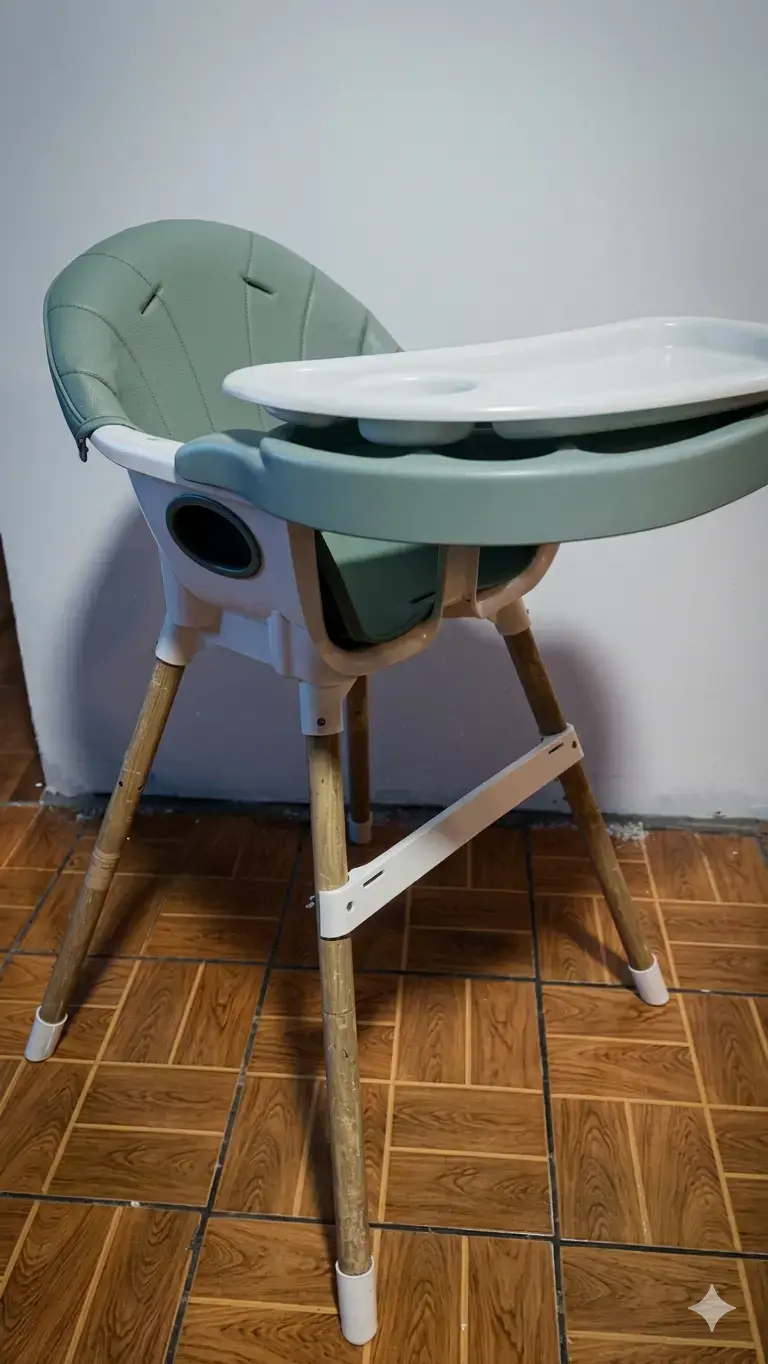 Silla alta para bebé verde - 1