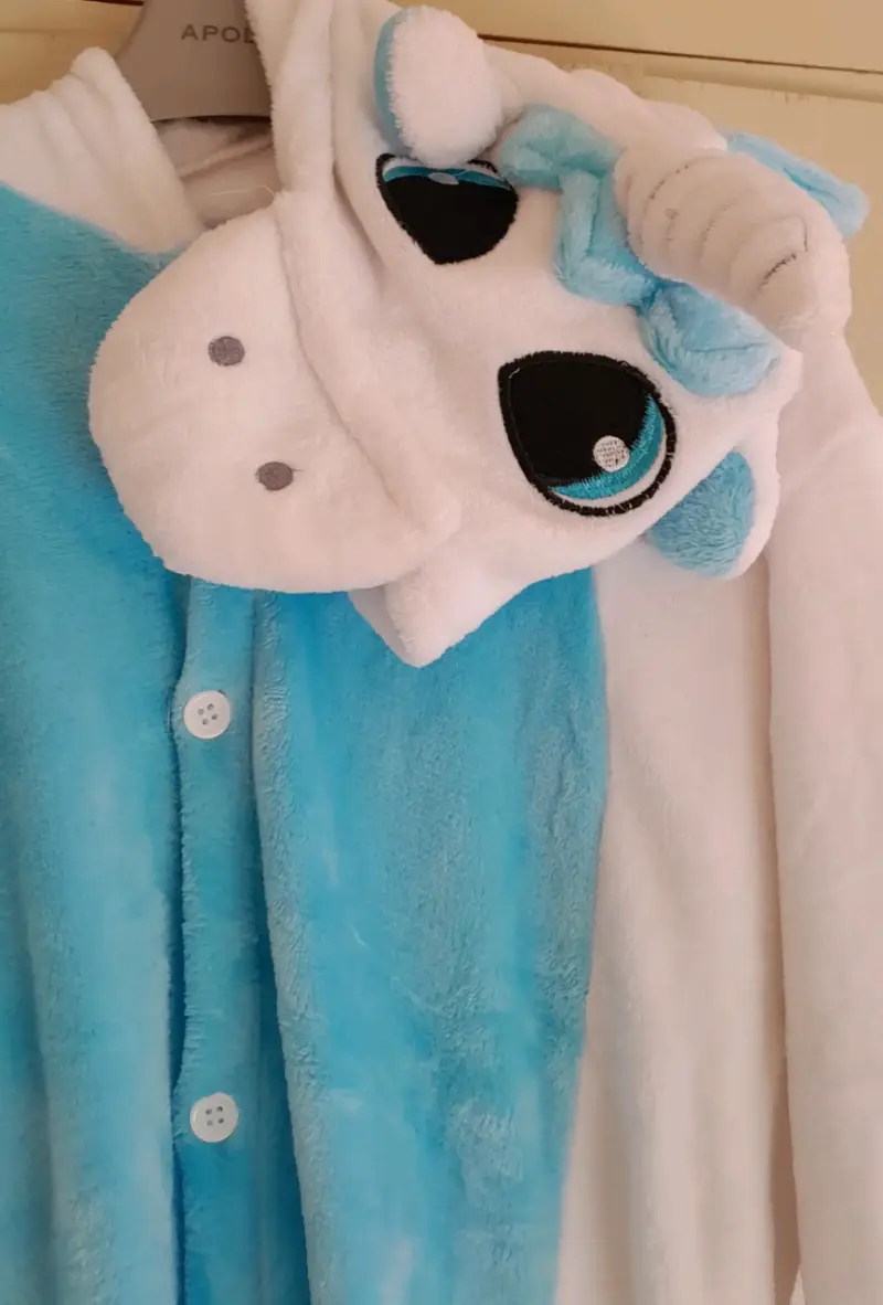 Pijama unicornio azul y blanco - 2