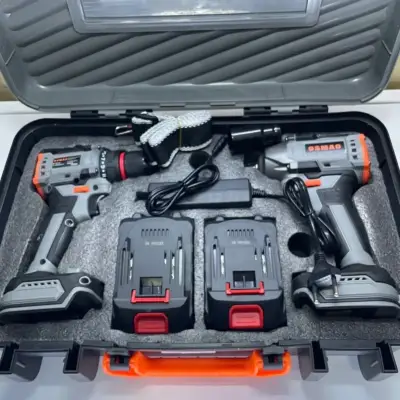 Kit taladro + llave de impacto + 2 baterías 98v - miniatura 2