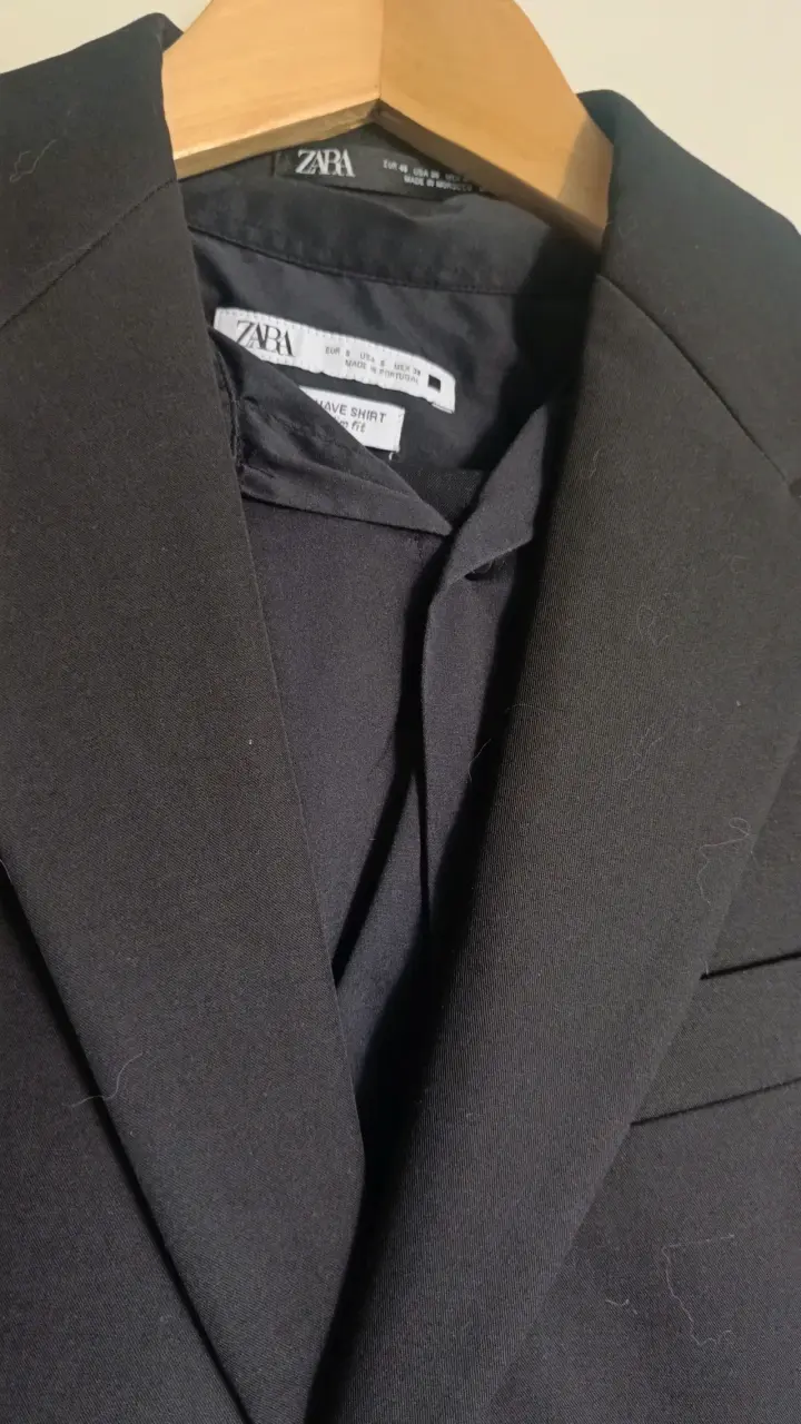 Blazer negro slim fit Zara - 1