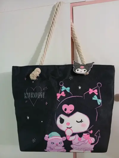 Bolso Kuromi de tela negra - miniatura 1
