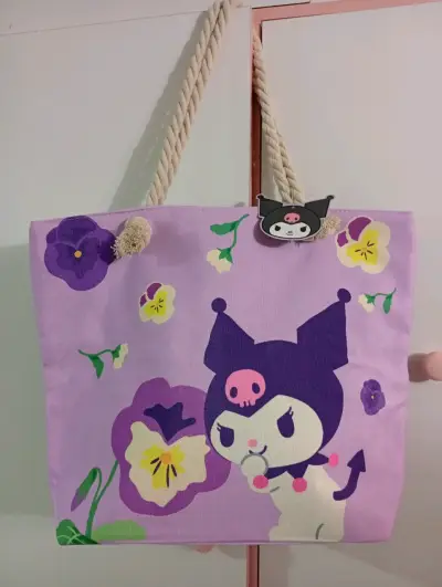 Bolso Kuromi de tela negra - miniatura 3