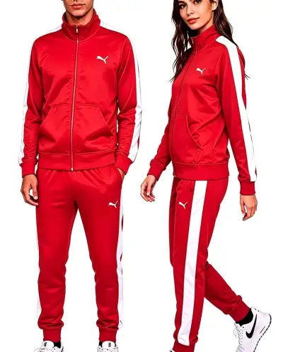 Traje deportivo unisex negro y blanco - miniatura 4