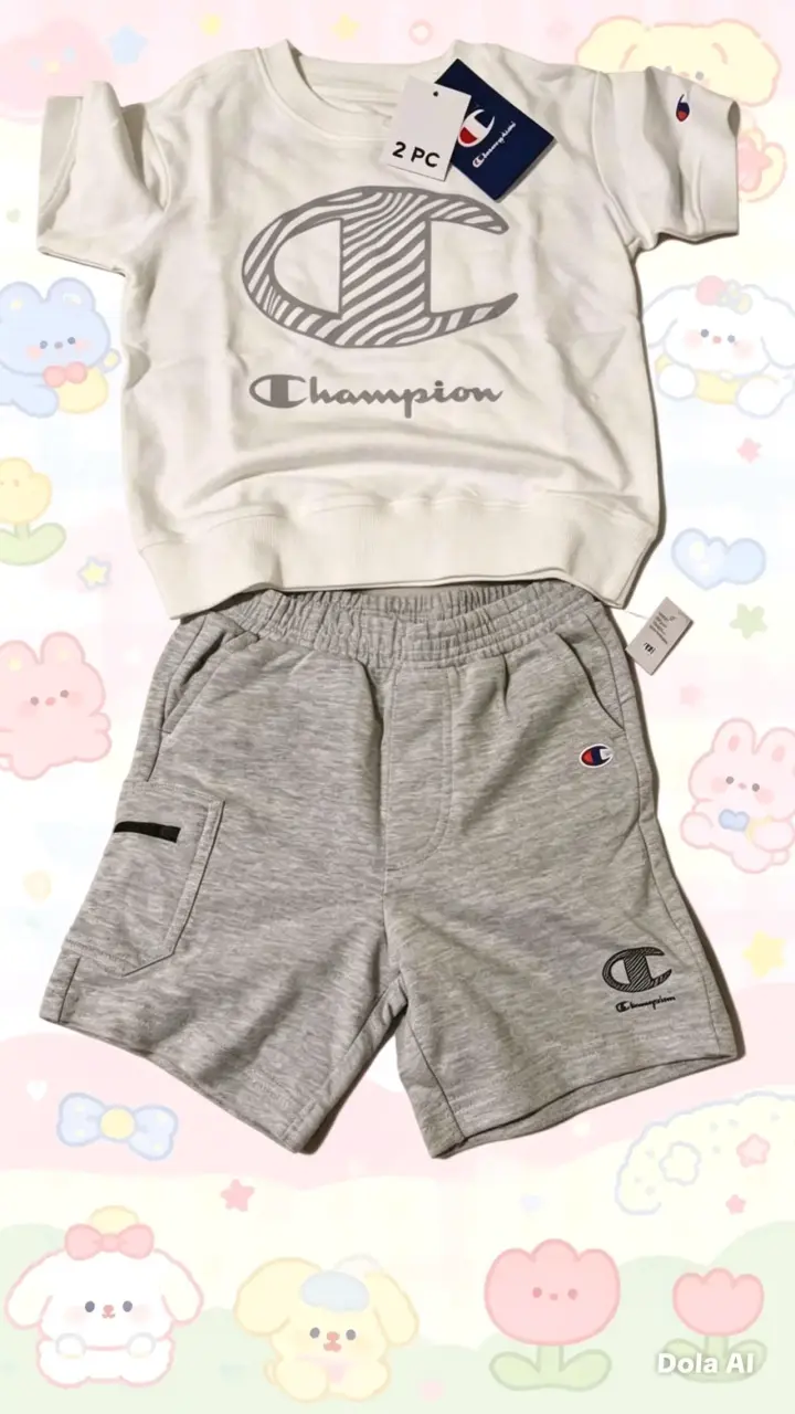 Conjunto niño Champion gris talla 3 nuevo