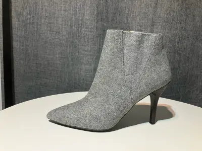 Botines de tacón gris con cierre Nine Wist - miniatura 2