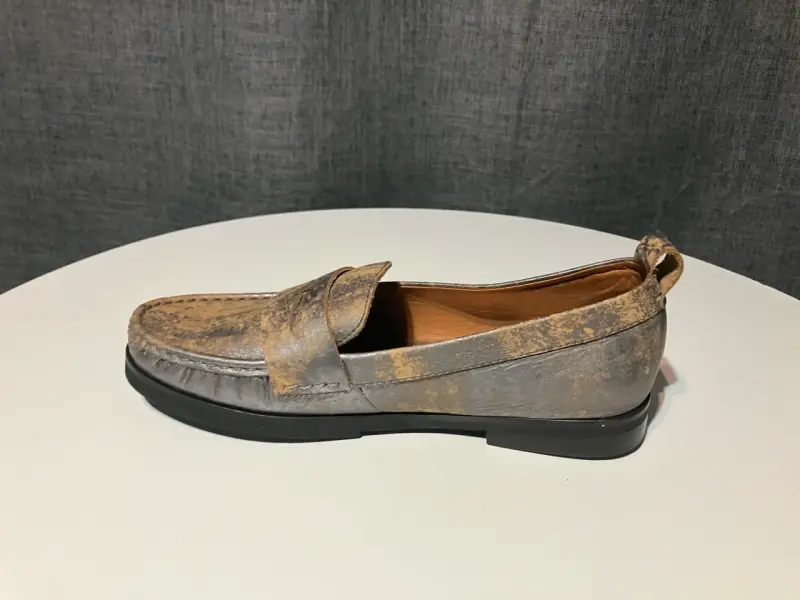 Zapato mocasín de cuero envejecido - 1