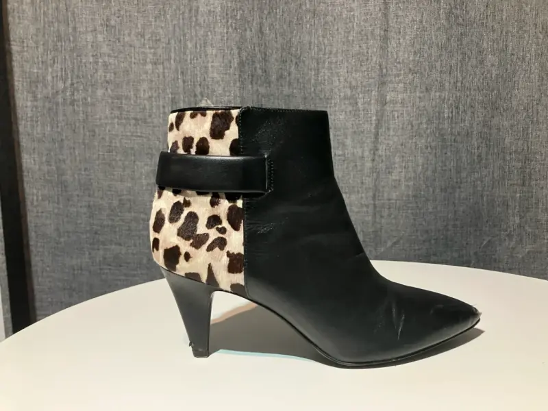 Botines de cuero y animal print - 2