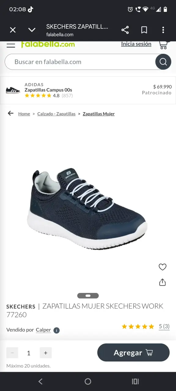 Zapatillas Skechers Mujer Azul - 1