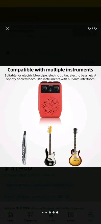 Amplificador portátil Joyo rojo - miniatura 2
