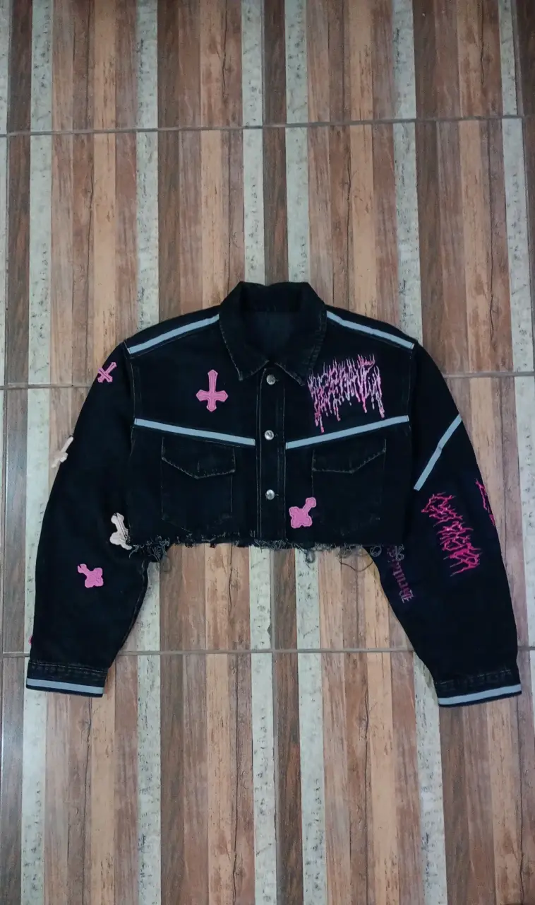 Chaqueta de jean crop - 1