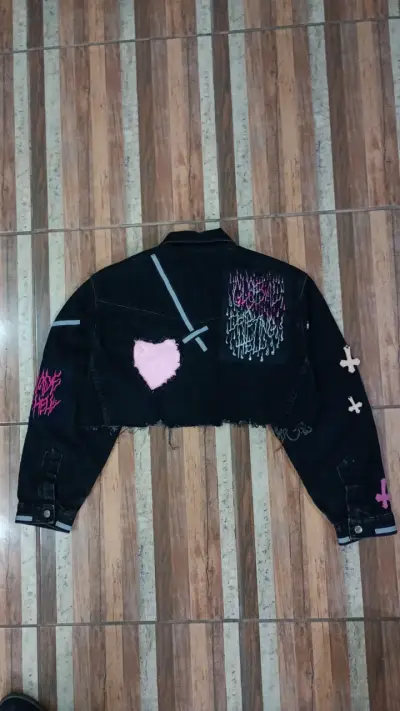 Chaqueta de jean crop - miniatura 2
