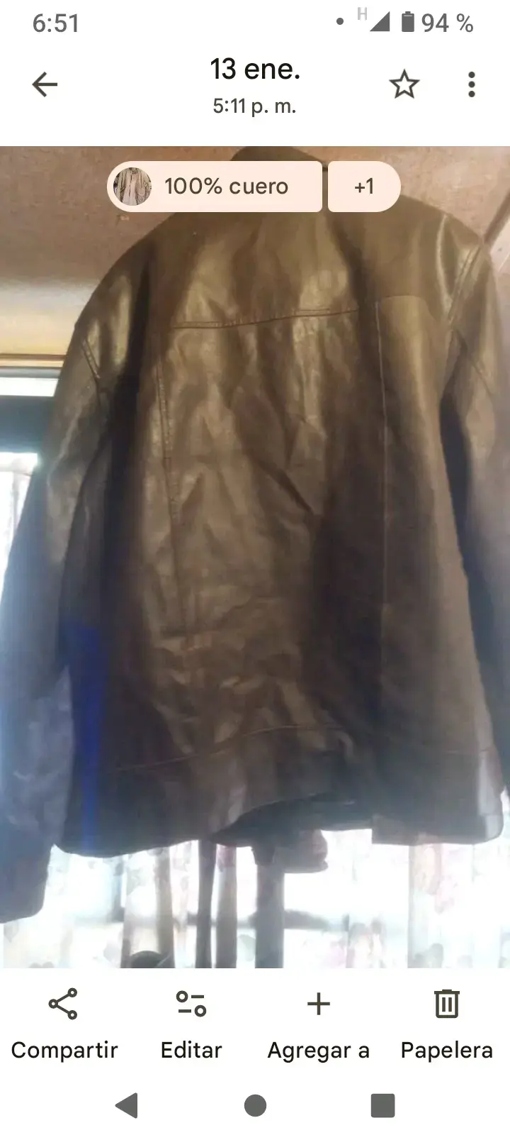 Chaqueta de cuero marrón - 1