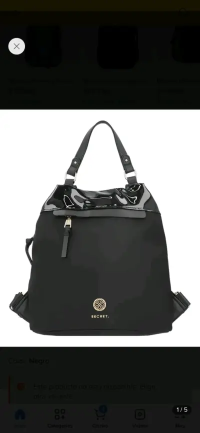 Mochila Mujer Secret negra - miniatura 2