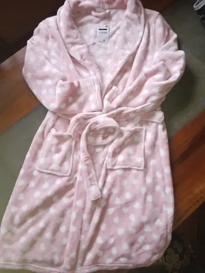 Bata de baño rosa, tapado,calza ,blazer delgado - miniatura 1