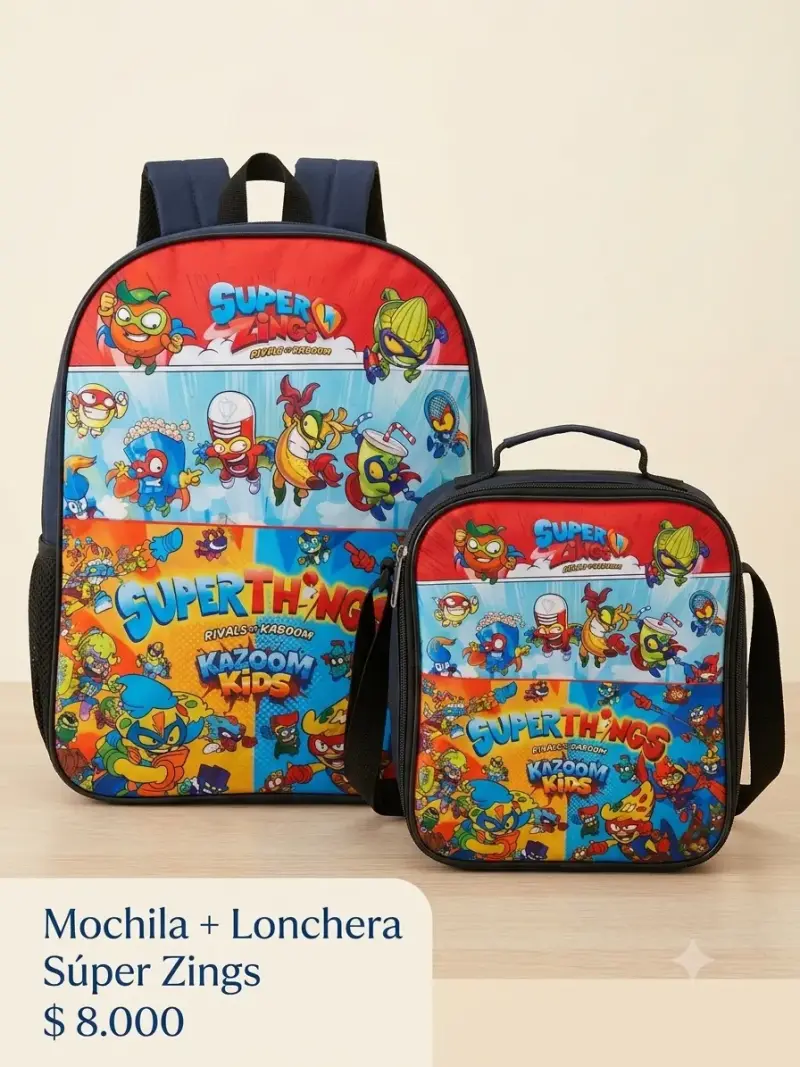 Mochila estampada de personajes Súper Zings