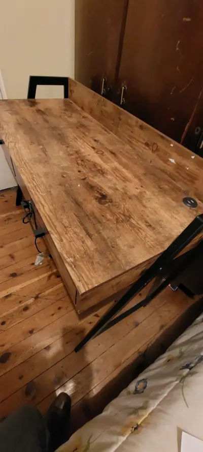 Escritorio de madera rústico - miniatura 1