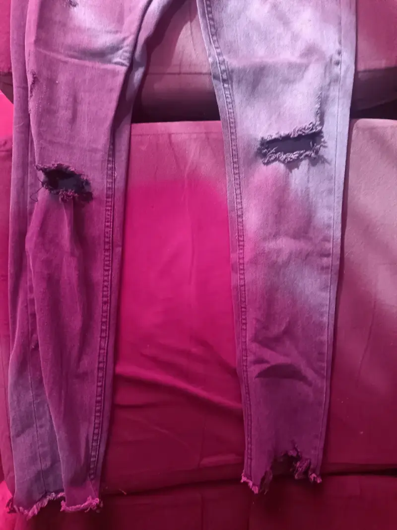 Jeans gris efecto desgastado - 3
