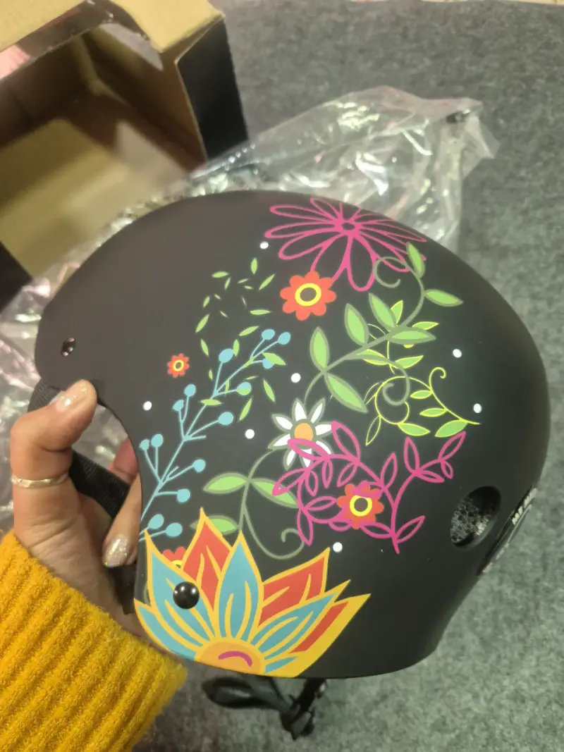 Casco ciclismo Ibikes diseño floral - 3
