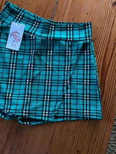 Falda Shorts a cuadros verdes - miniatura 2