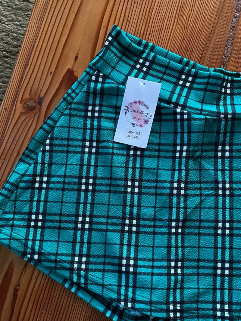 Falda Shorts a cuadros verdes - 3
