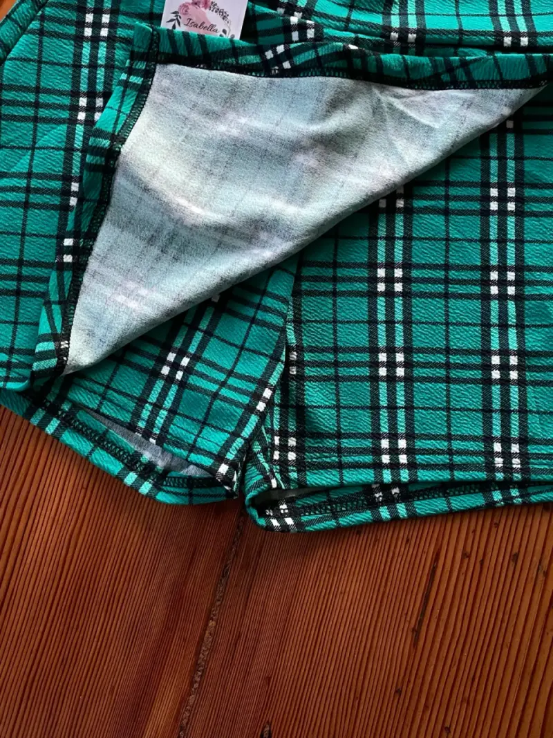 Falda Shorts a cuadros verdes - 4