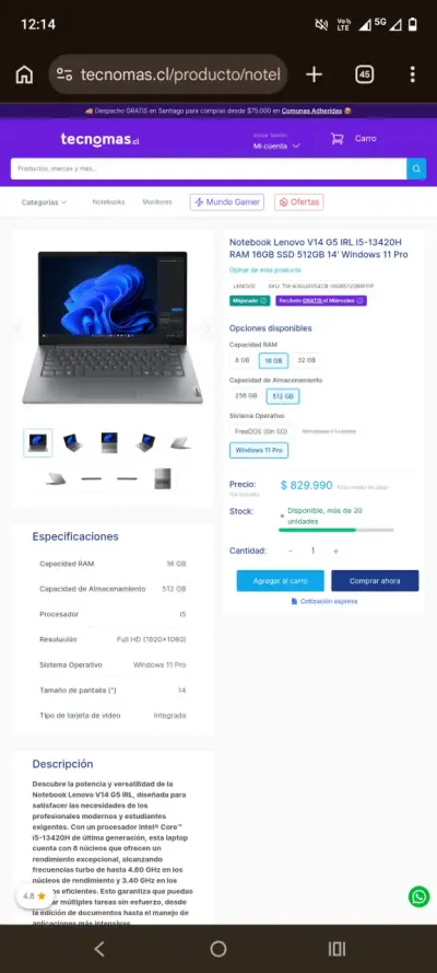 💻 Lenovo V14 G5 IRL 💻 HP ProBook - miniatura 1