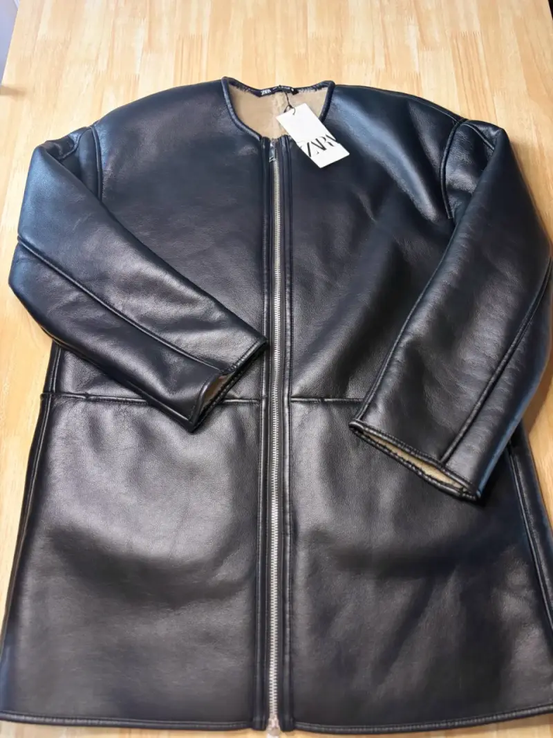 Chaqueta de cuero negra nueva marca Zara talla M - 1