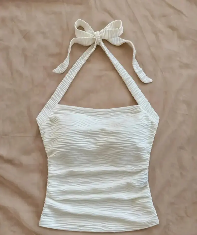 Top blanco con tirantes anudados - 1