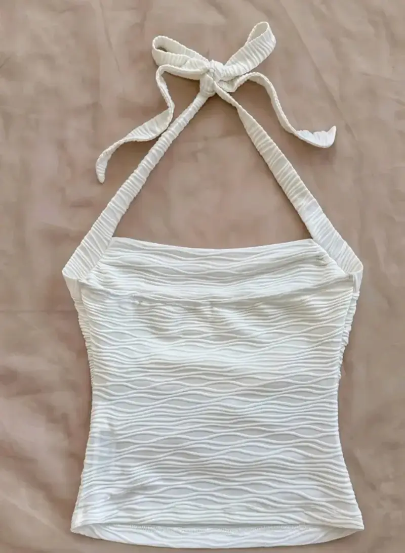 Top blanco con tirantes anudados - 2