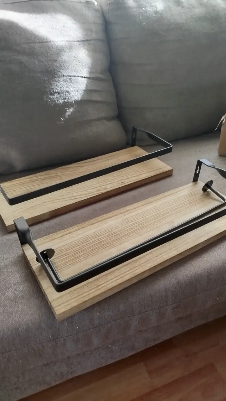 Estantes flotantes madera y metal - 3