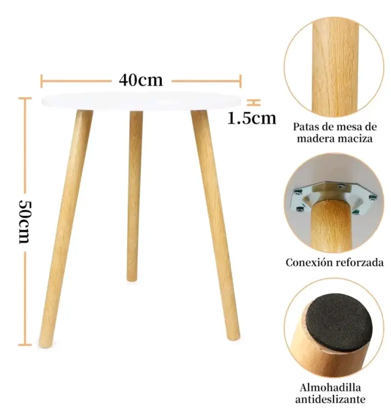 Mesa redonda minimalista 40cm - 1